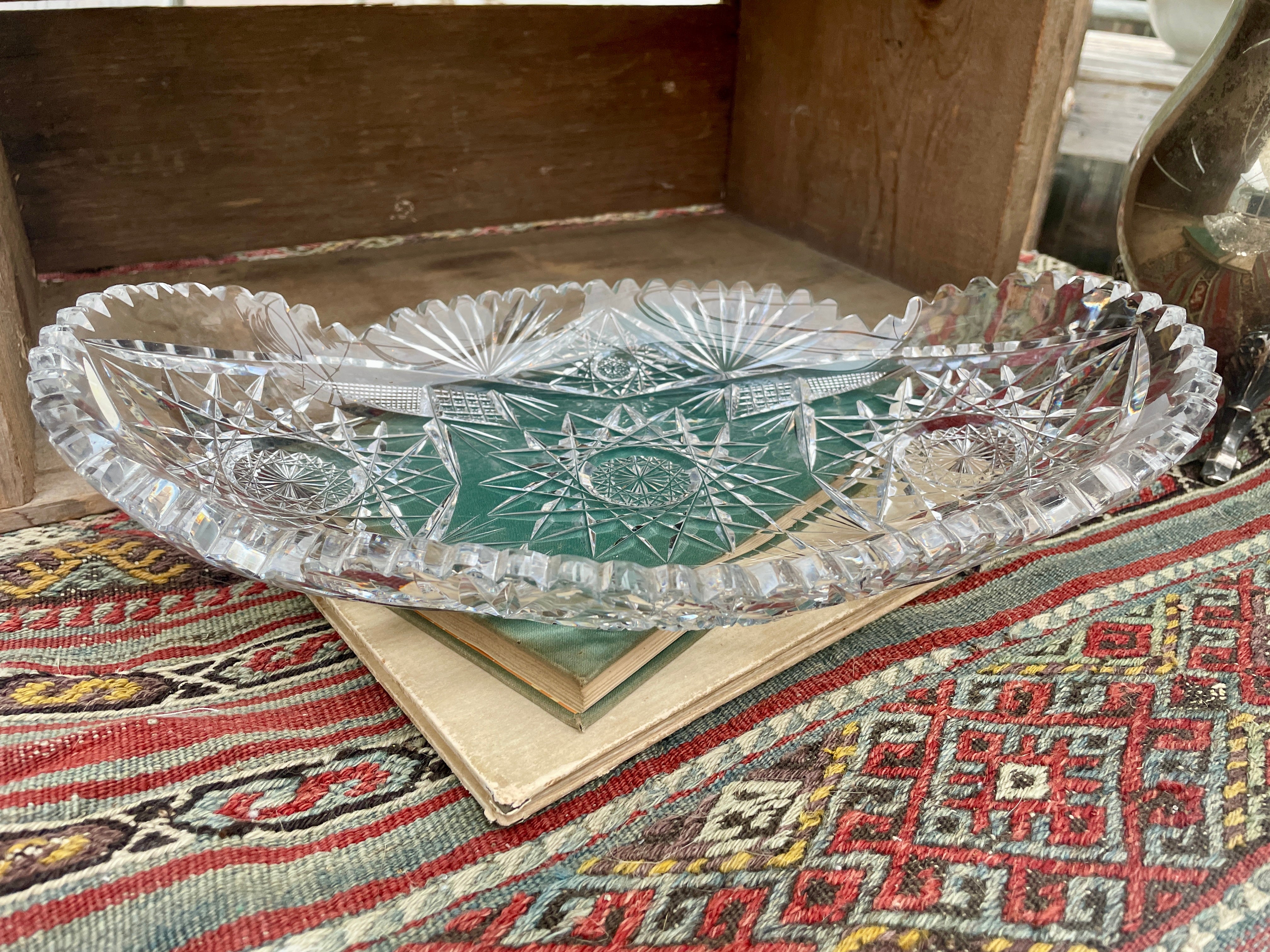 Vintage Cut Crystal Tray